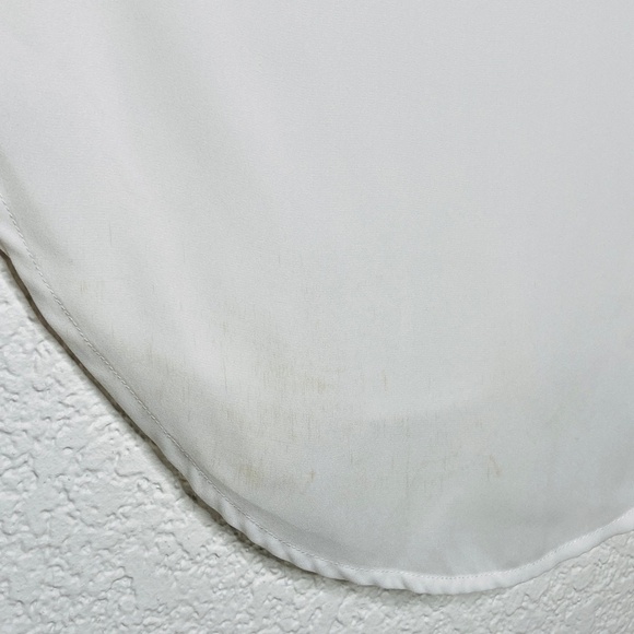 1. STATE White Sheer Sleeveless Blouse Top Black Collar V-Neck Detail Size Small - Picture 6 of 6